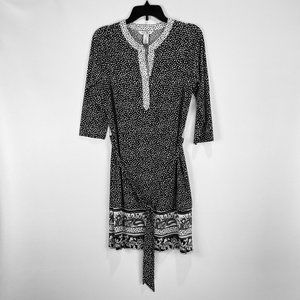 NWOT White House Black Market Dress Black Print M